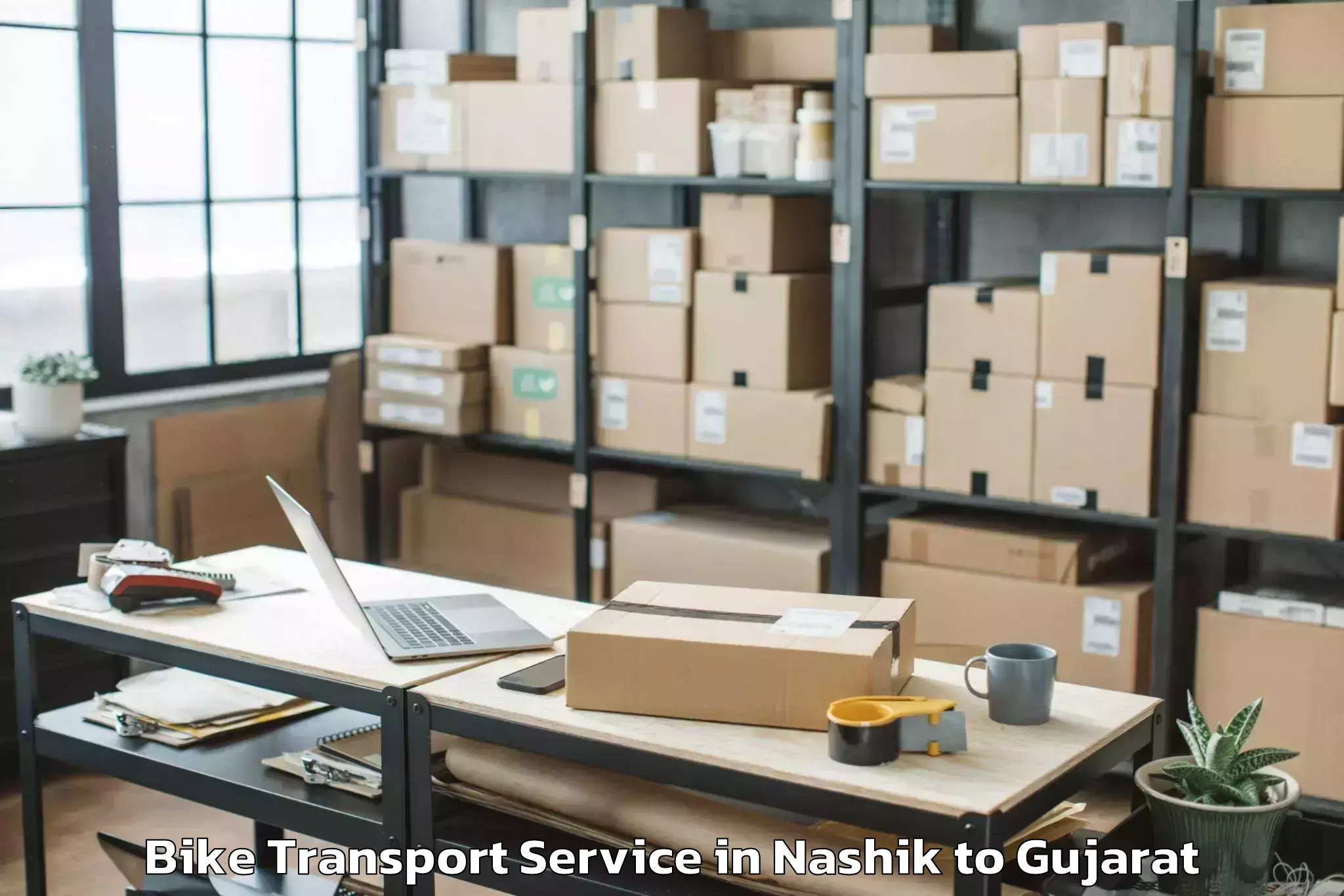 Hassle-Free Nashik to Cept University Ahmedabad Bike Transport